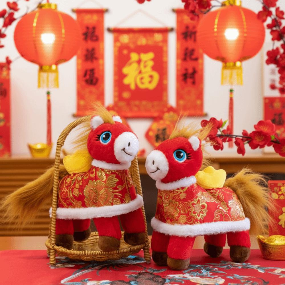 Letter Print Zodiac Horse Figurine 2026 Horse Year Pony Animal Toys  Chinese New Year