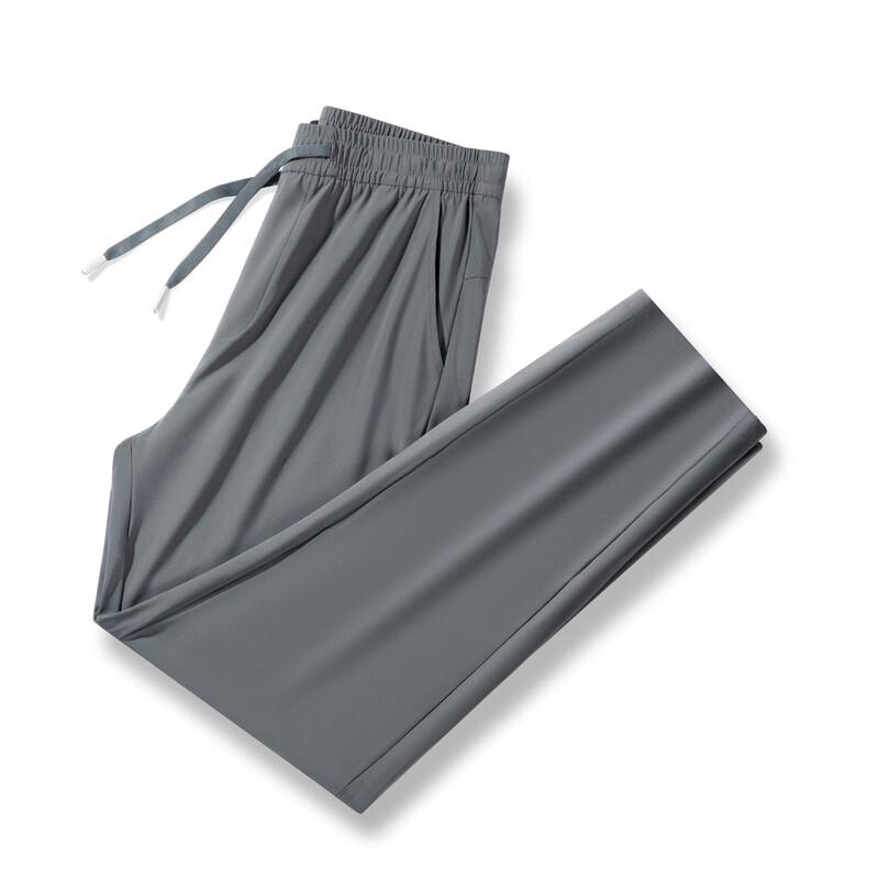 Fengmao Men's Ice Silk Quick-Dry Elastic Waist Casual Pants