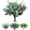 3/9/15Pcs Eucalyptus Artificial Plant Bouquet Fake Plant for Home Bedroom Decor Garden Wedding Decoration Outdoor Vase Ornament