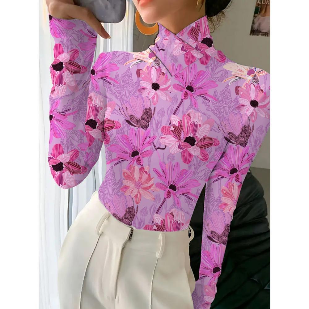 Women's Cheongsam Collar Long-sleeved T-shirt, Suitable for Women, Regular Version, Spring and Autumn Series