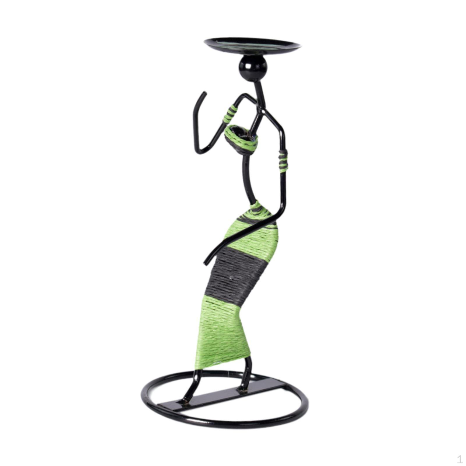 

Abstract Character Candle Holder for Home And Outdoor Decor Green Gray