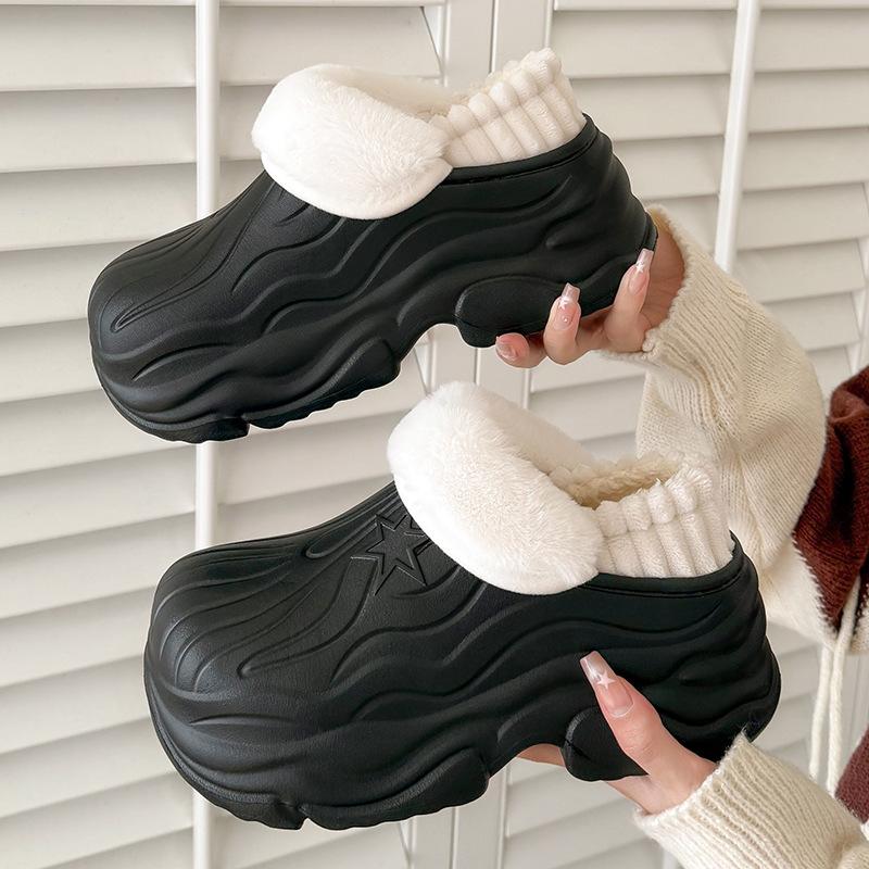 Waterproof Cotton Slippers Winter Warm 2025 New Indoor Home All-inclusive and Thick-soled Snow Cotton Shoes