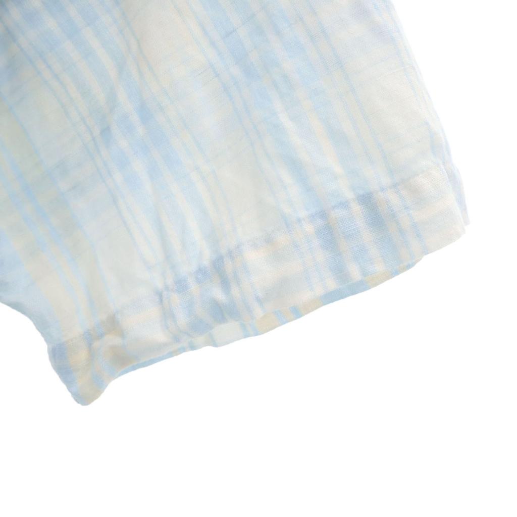 Nautica Cămașă cu mânecă scurtă cu nasturi pentru bărbați, amestec de in, model carouri vechi, anii '90, folosită