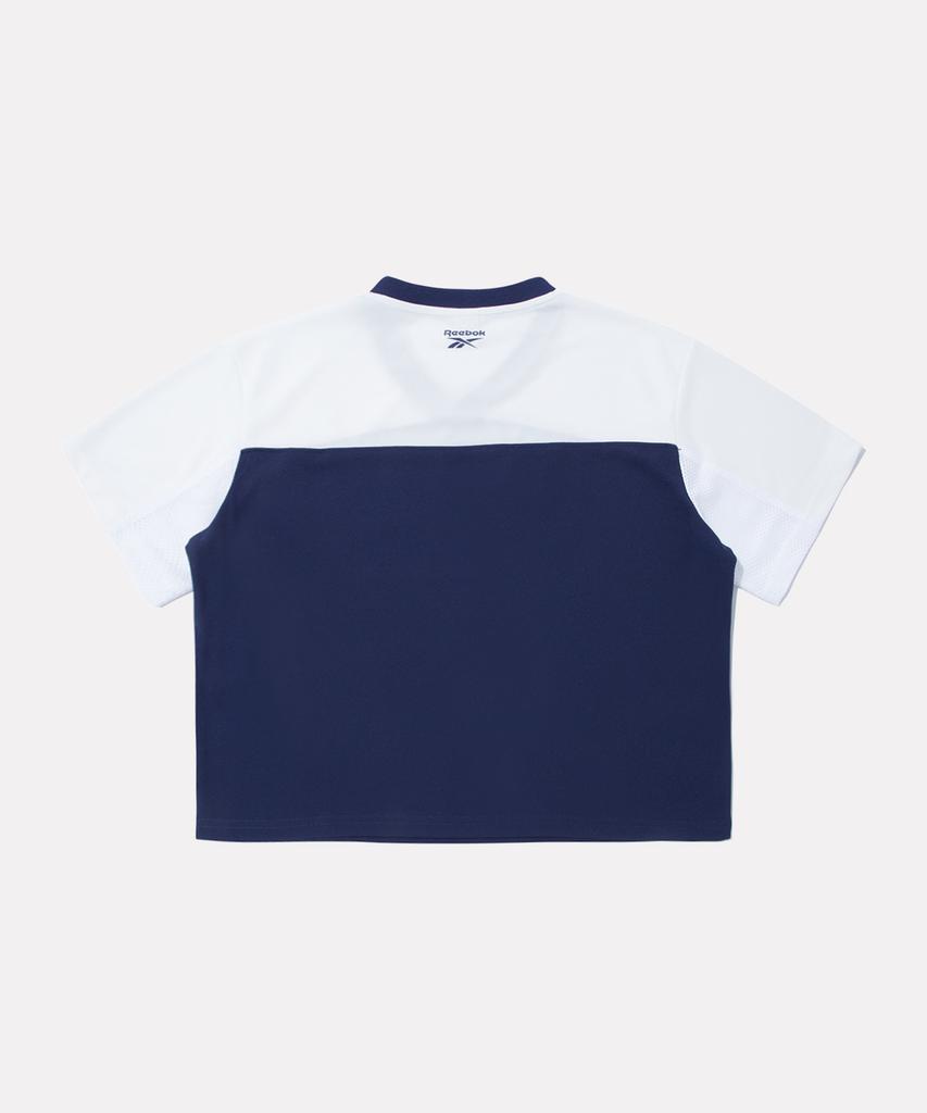 Reebok Authentic Logo Colorblock Short Sleeve T-Shirt (W) - Navy