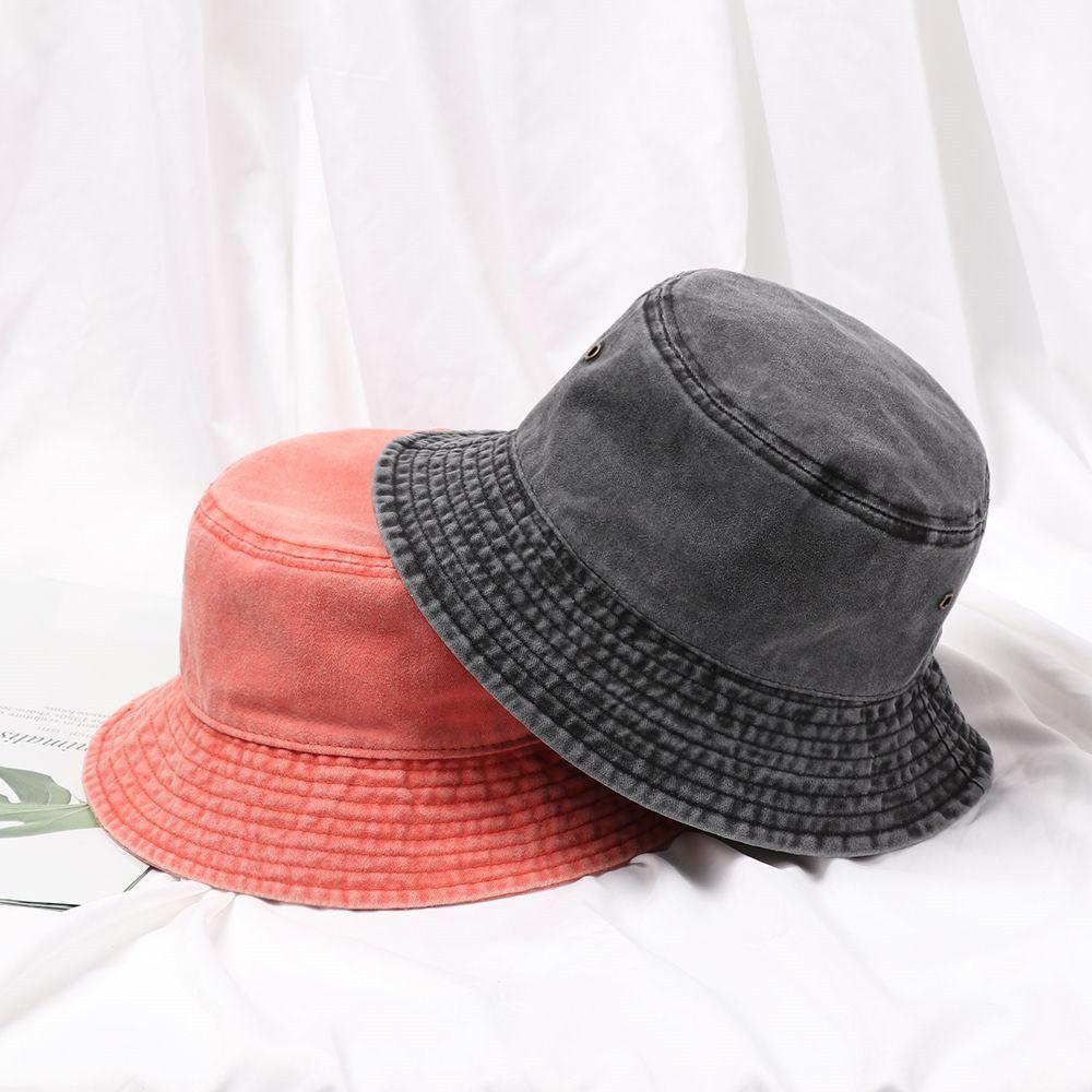Summer Outdoor Sunscreen Washed Denim Casual Sun Hat Bucket Hat Beach Fishing Cap Fisherman Cap