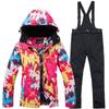 Winter Outdoor Ski Suit, Women's Thermal Snowboard and Snowboard Ski Pants Suit.