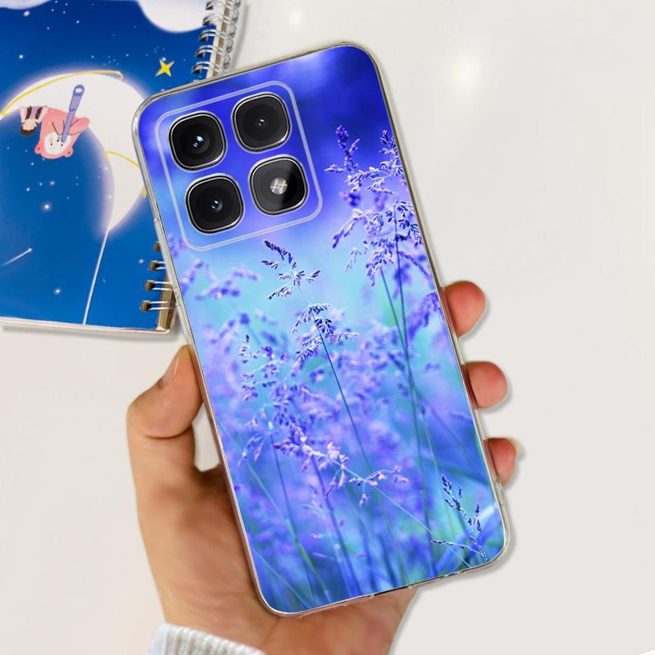 For Xiaomi 14T Pro Case Stylish Flowers Painted Cover 6.67'' Clear Silicone Phone Case For Xiaomi Mi 14T 14TPro Mi14T Soft Shell