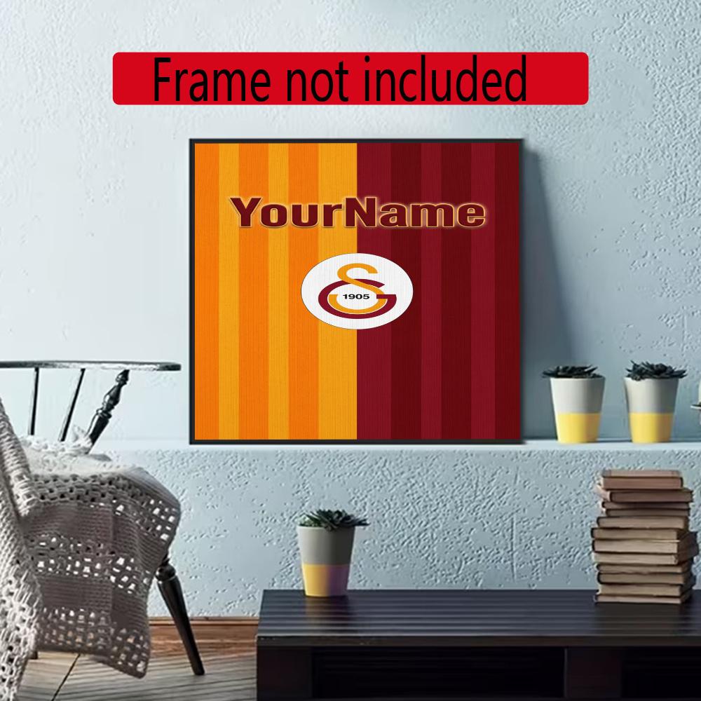 Galatasaray Customize Your Name Diamond Painting Round Diamond Diy Frameless Holiday Artwork Suitable For Home Office Wall Decoration