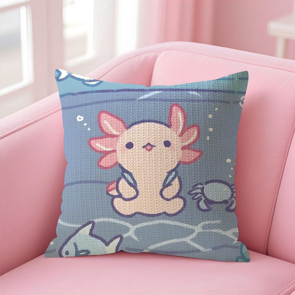 Salamander Cute Cushion Cover Natural Linen Pillow Case DoubleSided Print Decorative Sofa Pillowcase Home Decor Gift 30x30cm