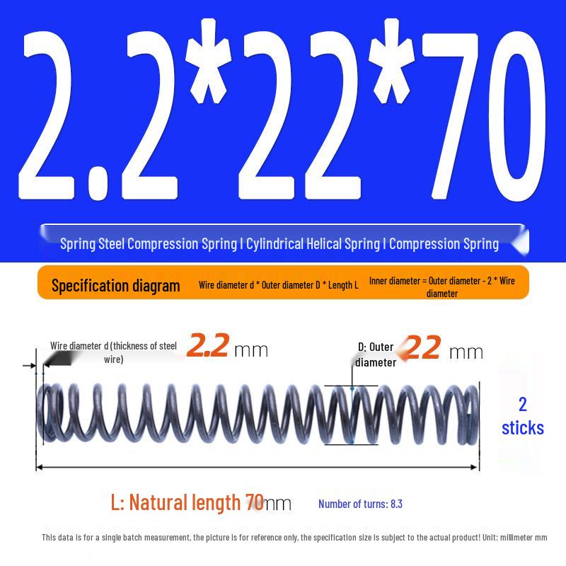 2.2mm Spring Steel Compression Spring - Cylindrical Helical Reset Mechanism