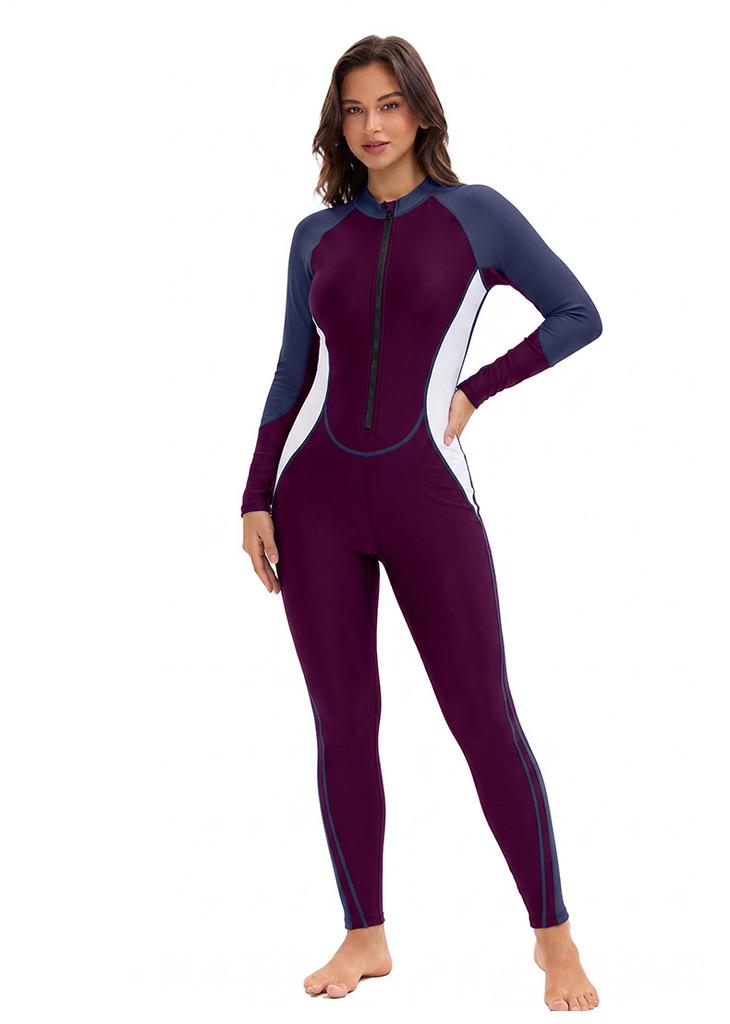 Middle Eastern New Long-Sleeve Pants One-Piece Swimsuit Women's Sports Tight Full Coverage Conservative Sun Protection Swimwear