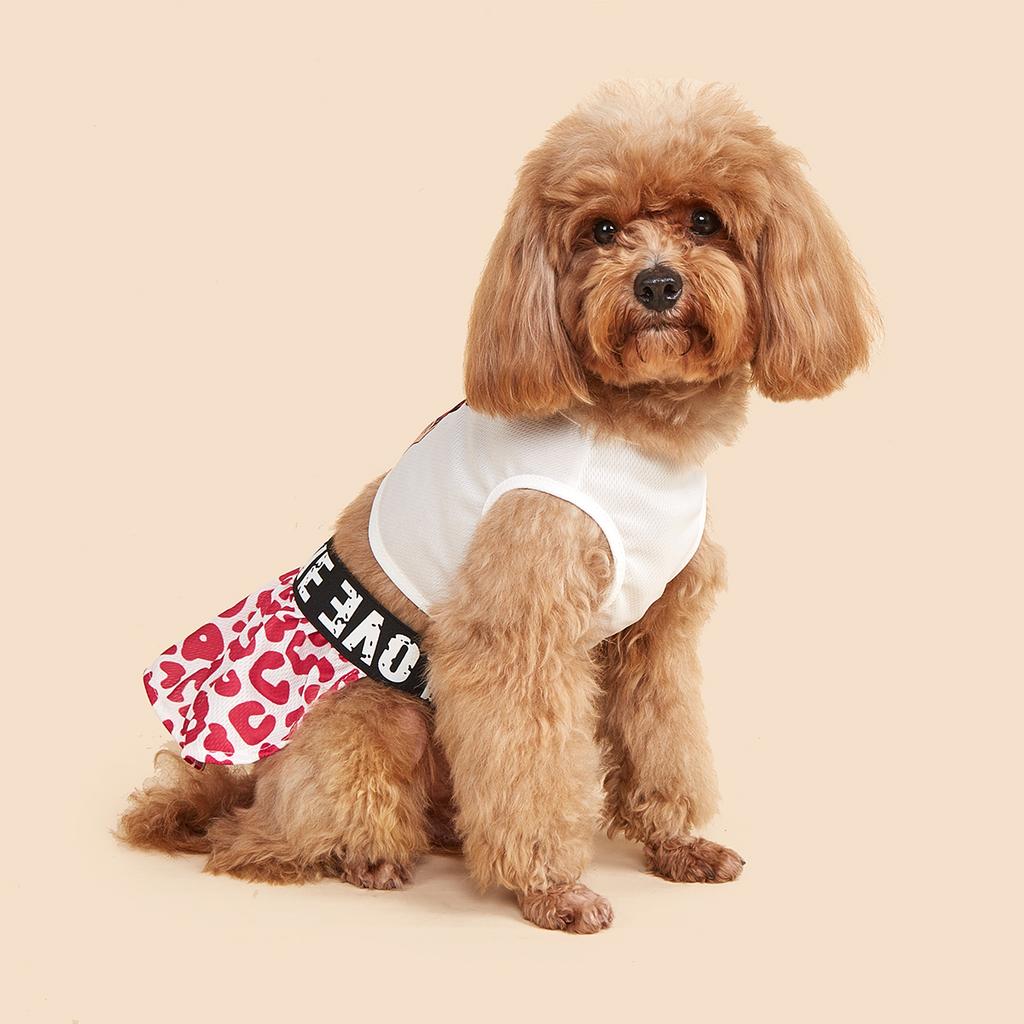 Zweiteiliges Hundekleid für kleine Hunde Kostüm Niedlich Mädchen Weiblich Hundemode Leopard Welpenkleider Hündchen Weiche Haustier Sommerkleidung App