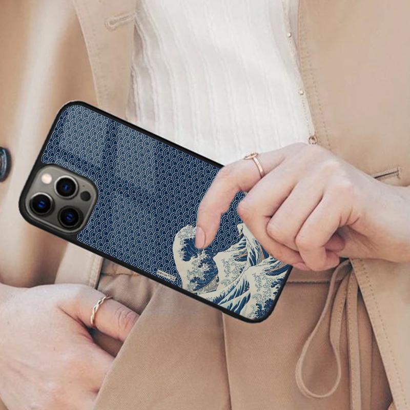 Japanese Wave Art Magnetic Phone Case For APPLE iPhone 17 Air 16 14 13 12 Pro Max 15 Plus Wireless Charge With MagSafe Cover
