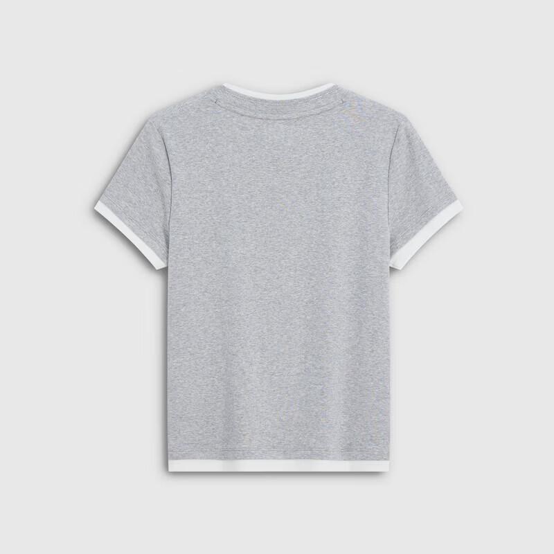 GAP Women's Faux Layer Embroidered Logo Slim Fit T-Shirt