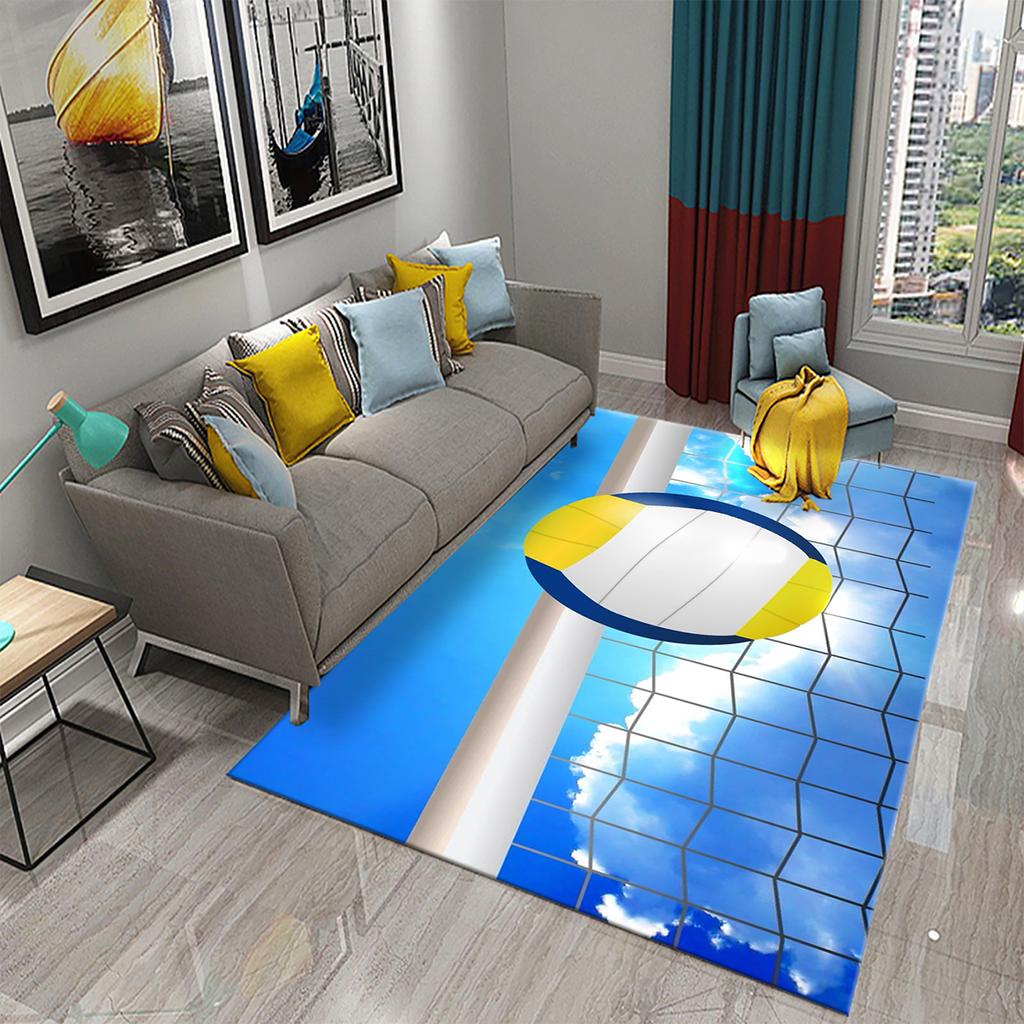 3D Fashion Volleyball Pattern Carpet for Living Room Bedroom Kitchen Bathroom Door Entrance Anti-slip Large Carpet Home Decor