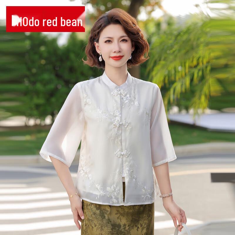 

New Chinese Style Embroidered Chiffon Blouse for Women XL