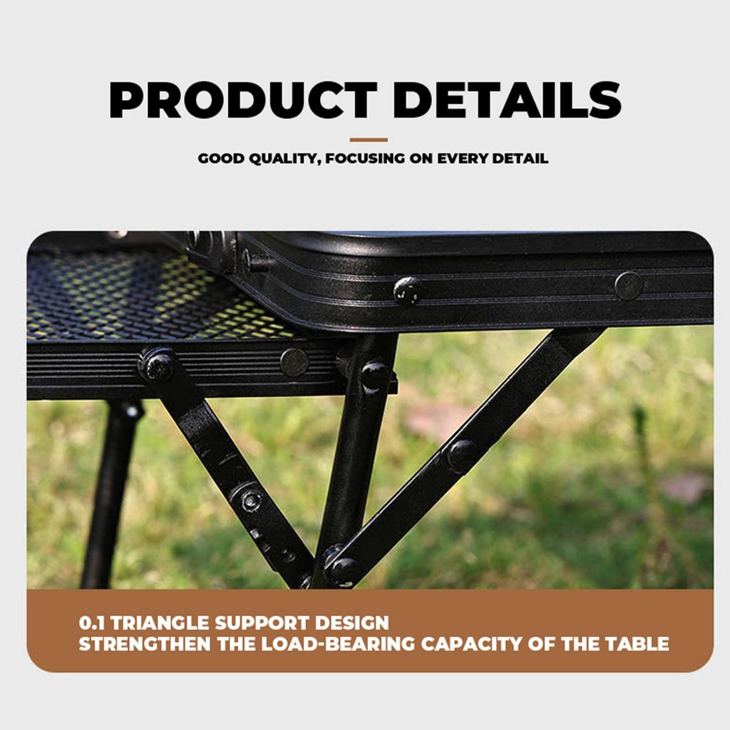 Outdoor Half-folding Table, Multi-functional Iron Table, High Load-bearing Capacity, Picnic, Camping, Barbecue Table, Folding Table, Garden.