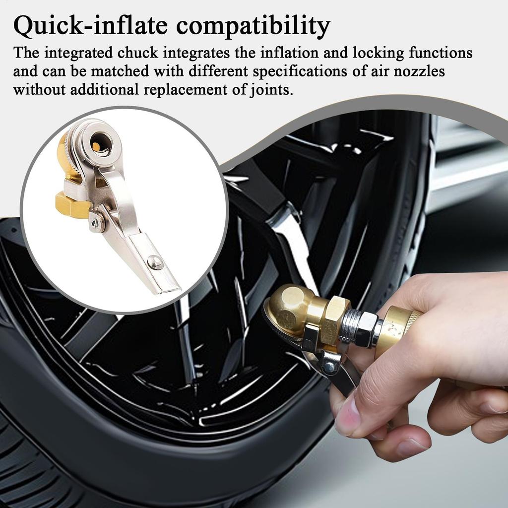 Locking Air Chuck Heavy Duty Leak-Proof Compressor Accessories Car Locking Tire Air Chuck Nozzle For Motorcycle RV Truck Bike