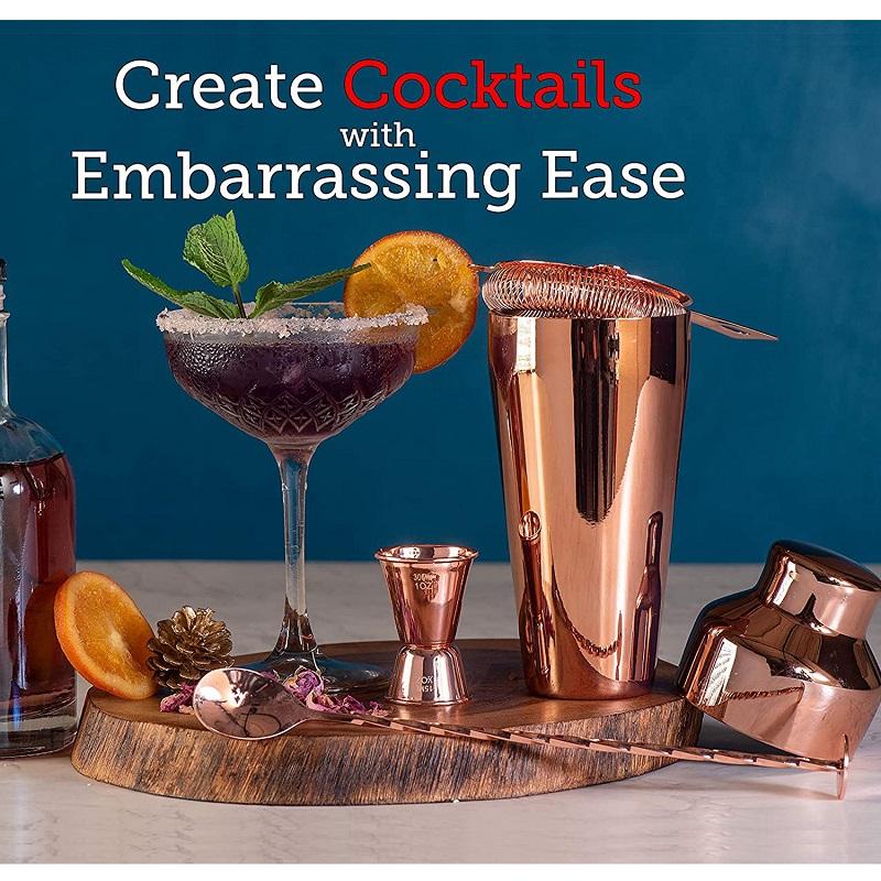 Sada koktejlových barů Mixology Bartender Kit: 10dílná sada tyčového nářadí se stylovým bambusovým stojanem