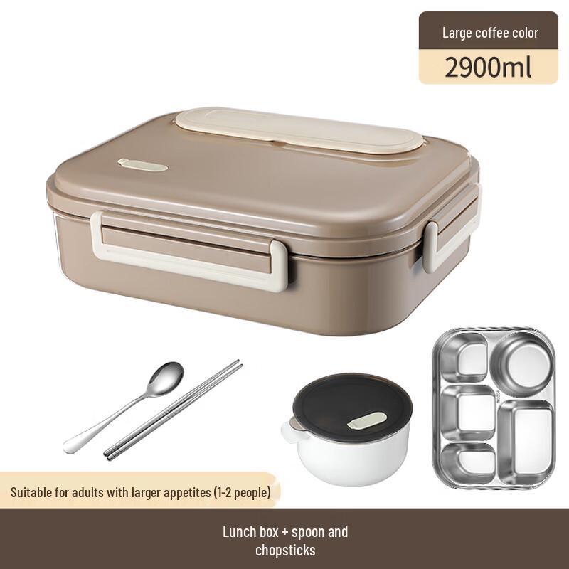 304 Stainless Steel Compartmented Lunch Box with Handle