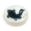Women's Obi Clip with Goldfish Design - Cute Kimono Accessory, Small, for Yukata, Navy Blue (JS10048)