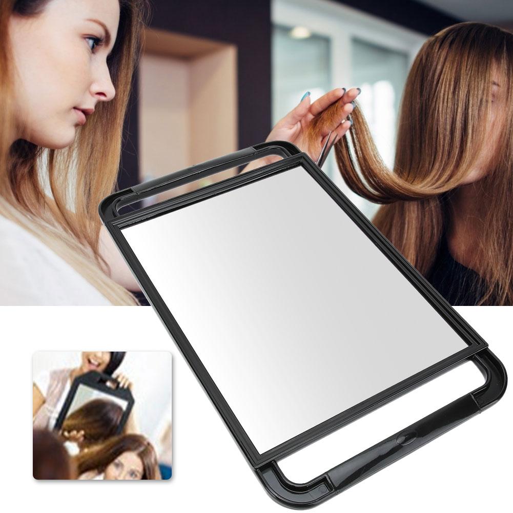 Double Handle Mirror Large Rectangle Makeup Barber Hair Handheld Back Mirror Salon Hairdressing Accessories