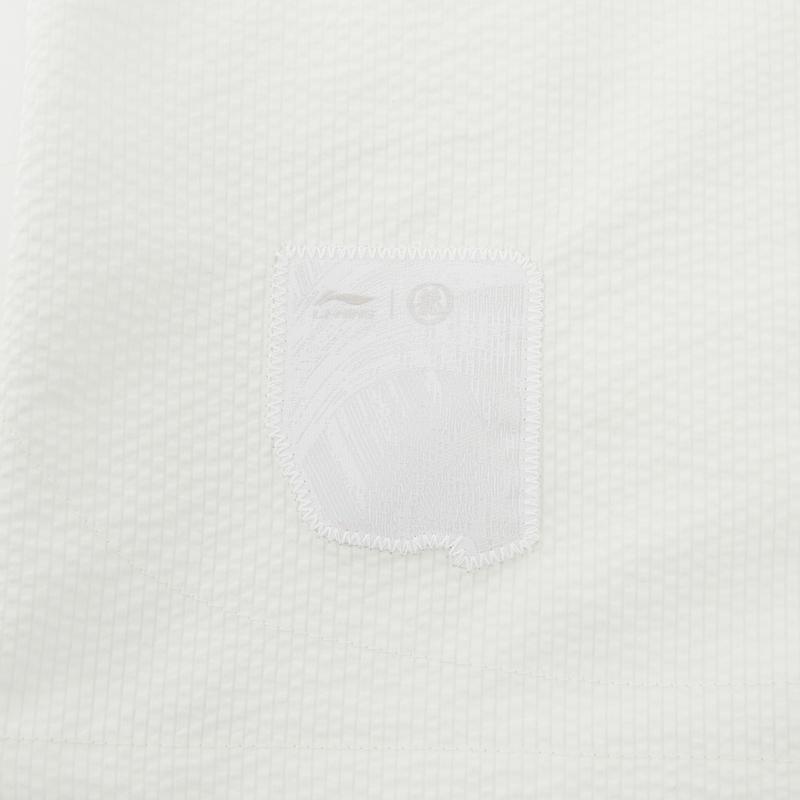 Li Ning X Jackie Chan Collaboration Kung Fu Series Chinese Embroidered Short Sleeve Shirt Men shirts Chalk-Gray ASHW033-3