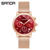 Sanda Men's Fashion Quartz Watch with Date, Three Hands, and Nail Scale
