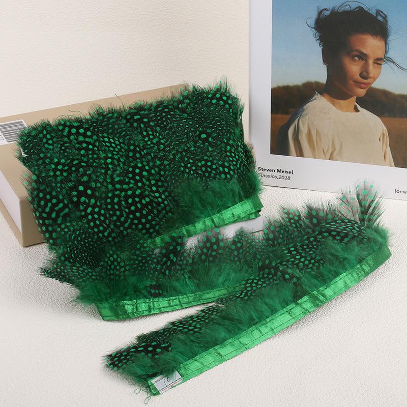 1 Meter Colored Feather Pearl Feather With Cloth Strap Chicken Feather Diy Jewelry Handicraft Accessories Clothing Accessories