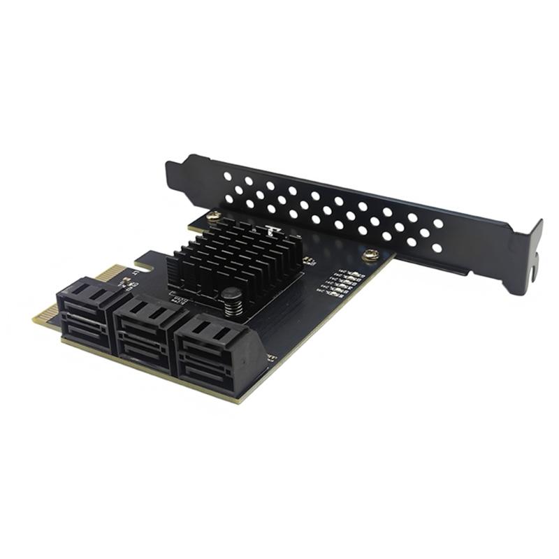 PCIE 1X/4X SATA3.0 Controller Card 6 Port 6Gbps PCIE SATA3.0 Expansion Card PCIE to SATA3.0 Controller PCIE GEN3 RTL9100VB Chip