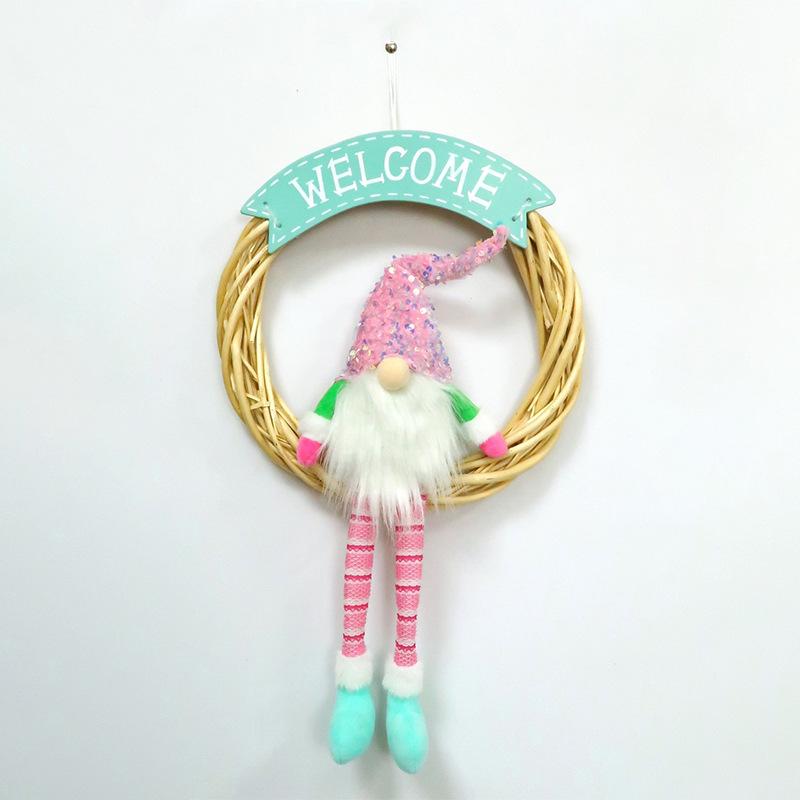 Telescopic long-legged plush doll creative Christmas ornament ornament cartoon Santa Claus shape fabric doll