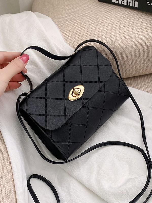 Korean Style Diamond Stripe Women's Crossbody Square Bag