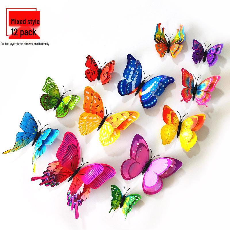 3D Double-Layer Butterfly Wall Stickers for Home Decor