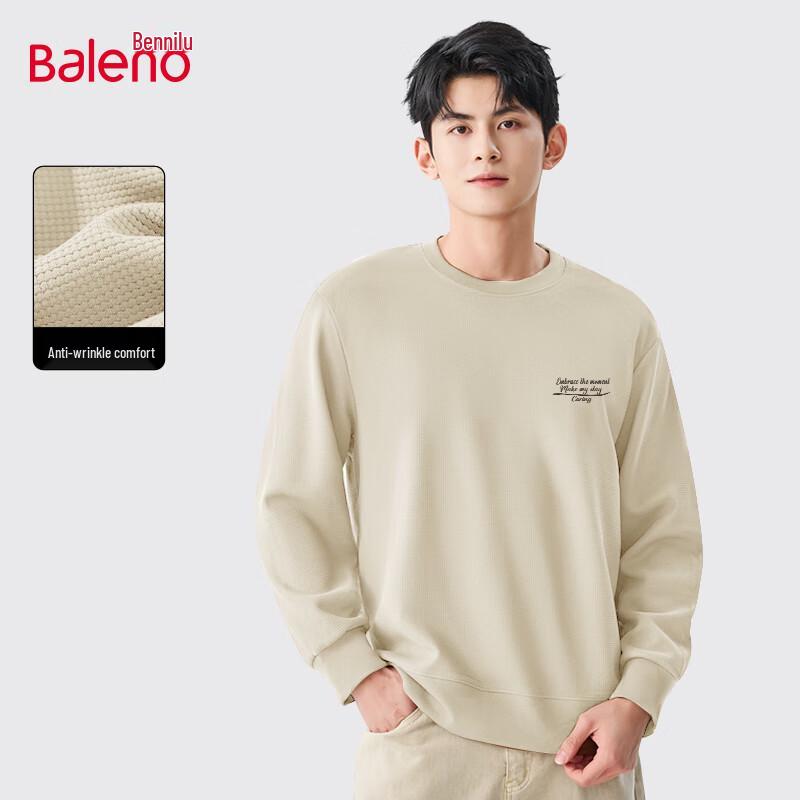 Baleno Men's Waffle Knit Crew Neck Sweatshirt