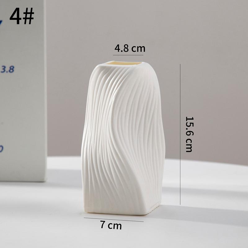 Nordic Flower Vase Pure White Imitation Ceramic Vase Hydroponic Creative Home Decor Artistic Desktop Ornament Mother'S Day Gifts