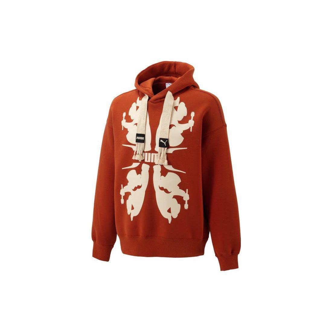 Puma X Staffonly X Monopoly Collaboration Pattern Letter Print Loose Drawstring Hoodie Unisex Hoodies Brown 539896-83 L
