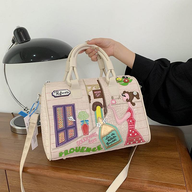 WTEMPO Kvinner stor håndveske skulderveske broderisett dekorasjonssømveske