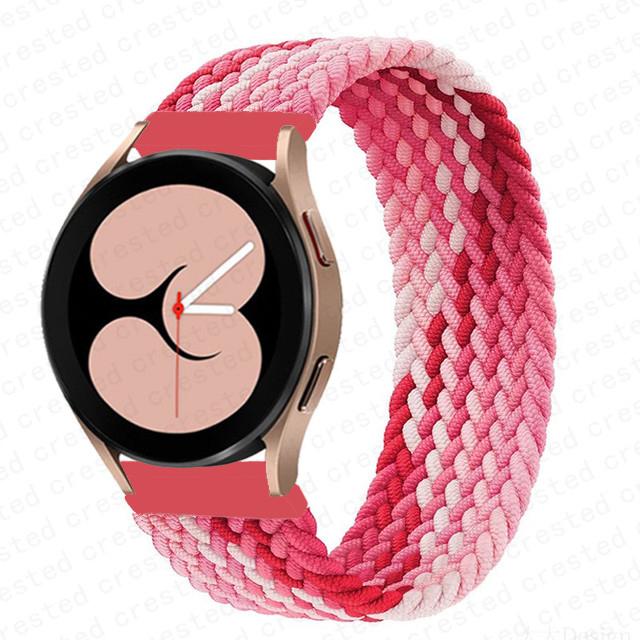 20mm 22mm Band for Samsung Galaxy watch 6 7 4 5 pro active 2 Gear S3 braided solo loop bracelet correa Huawei watch GT 2 3 strap