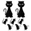 8Pcs/Set Halloween Ornament Realistic Design 3D Cats Mouse Statue Desktop Ornament Horror Decoration