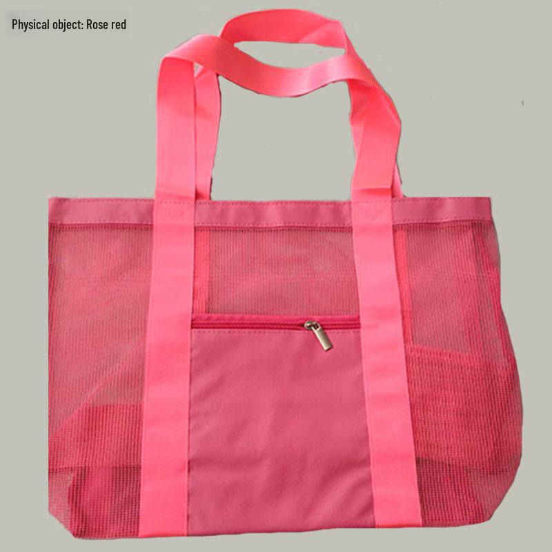 Solid Color Beach Bag: Portable Outdoor Travel and Swimming Storage Solution