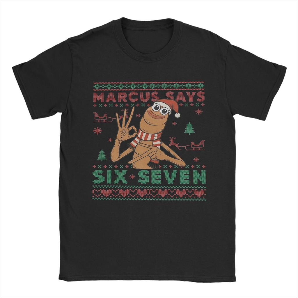 Marcus The Worm Merry Christmas Men T Shirt Fashion Tees Short Sleeve O Neck T-Shirt 100% Cotton Summer Clothes