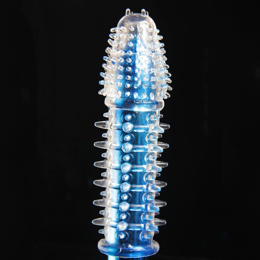 Dotted Textured Penis Sleeves Bold Extender Lasting Thorn Condom Elastic Penis Sleeve Clit Massage Delay CockRing Sheath for Man