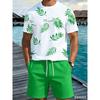 2026 Summer Men's Short-Sleeved Shorts Set with Pattern Printing Street Casual Fashion Comfortable and Soft