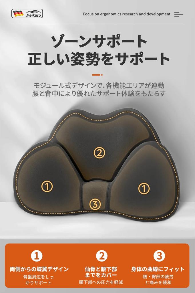 Upgraded Meikaso Car Seat Cushion for Lower Back Memory Foam Lumbar Fashionable Does Not Interfere with Original Car Lower Back Relieves Back Pain and