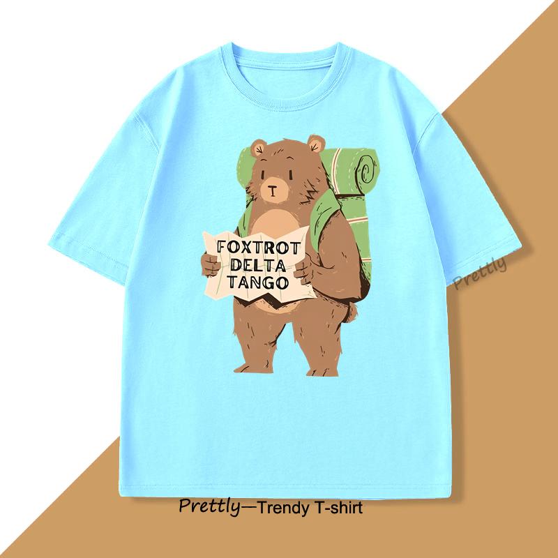 

FDT Resist Bear T Shirt Foxtrot Delta Tango Graphic T Shirts for Men Women Loose Casual Clothing Fashion Short Sleeve Tshirt 4XL