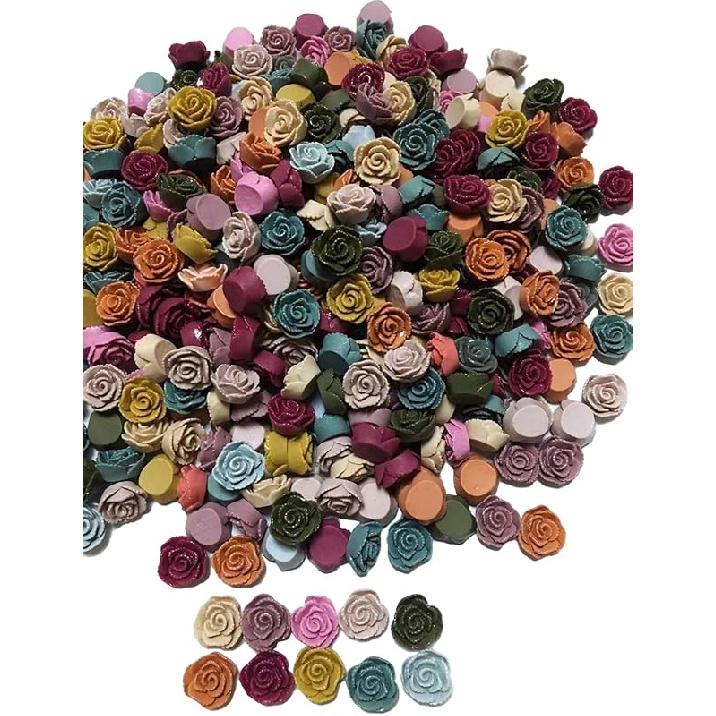 

MSCFTFB 60pcs 0.6inch DIY Mixed Resin Roses Flower FlatBacks Cabochons Embellishments for Hair Accessories Phone Case Scrapbooking Decorations Roses
