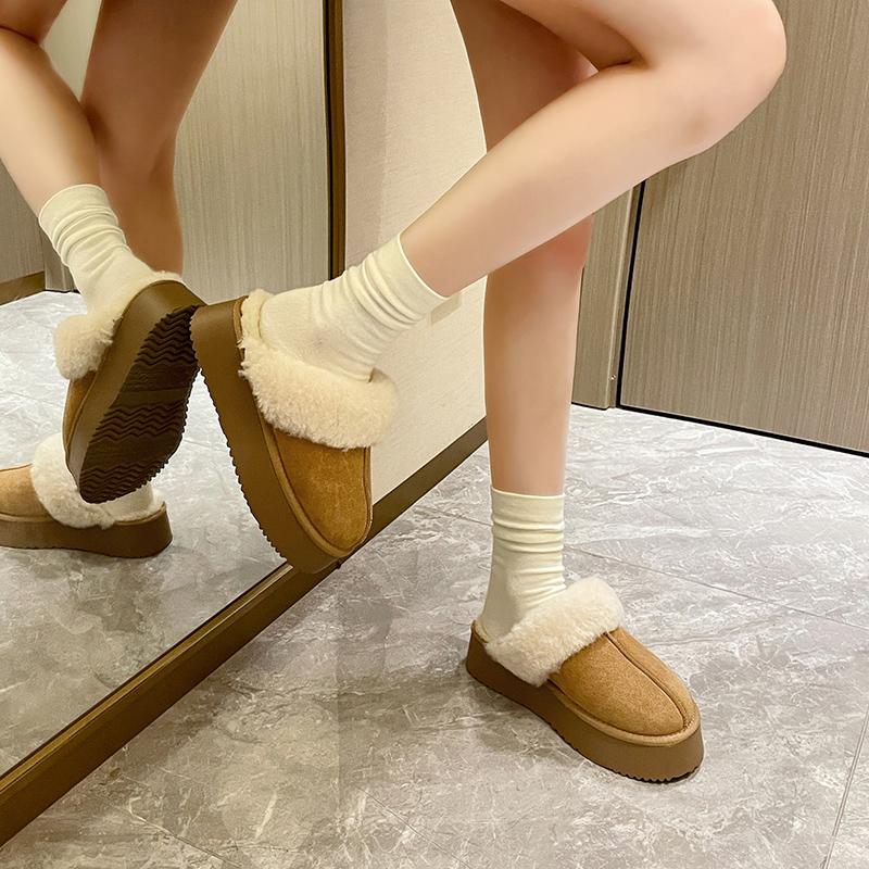 Women's Fashionable and popular high-quality Thick Bottom Anti-Slip Fleece-Lined Heightening Slippers Cotton Slippers for Women