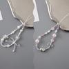 Creative  Love Heart Pearl Bow Mobile Phone Strap Beads Lanyard Keychain Luggage Bag Accessories Anti Lost Cellphone Chain