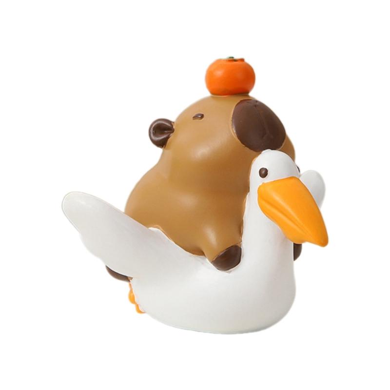 

Мультфильм Капибара смолы миниатюрная статуэтка настольное украшение фигурка животного игрушка для дома и офиса декор подарок