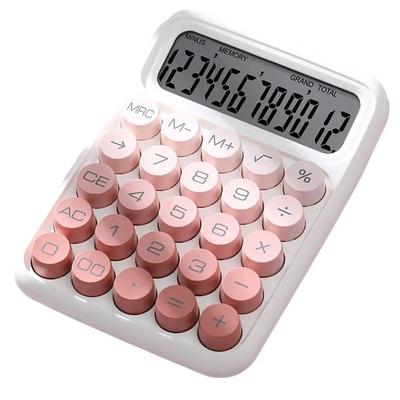 Retro-Schreibmaschinenrechner, mechanischer Vintage-Rechner mit Farbverlauf und LCD-Display für das Heimbüro, süß 12 für das Büro